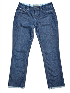 Joe's Jeans Cigarette Fit Dark Otis Wash Stretch Denim Low Rise Cuffed Hem Jean